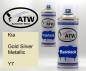 Preview: Kia, Gold Silver Metallic, Y7: 400ml Sprühdose + 400ml Klarlack - Set, von ATW Autoteile West.
